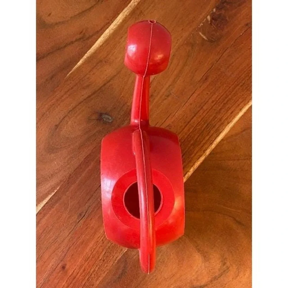 Vintage Watering Can Toy Mob Superjouet Red Plastic Made in France Frog Flower